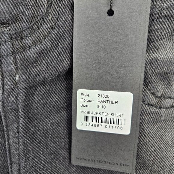 New One Teaspoon Mr Relaxed Straight Leg Denim Shorts Kids 9-10 Black Panther - Picture 6 of 7